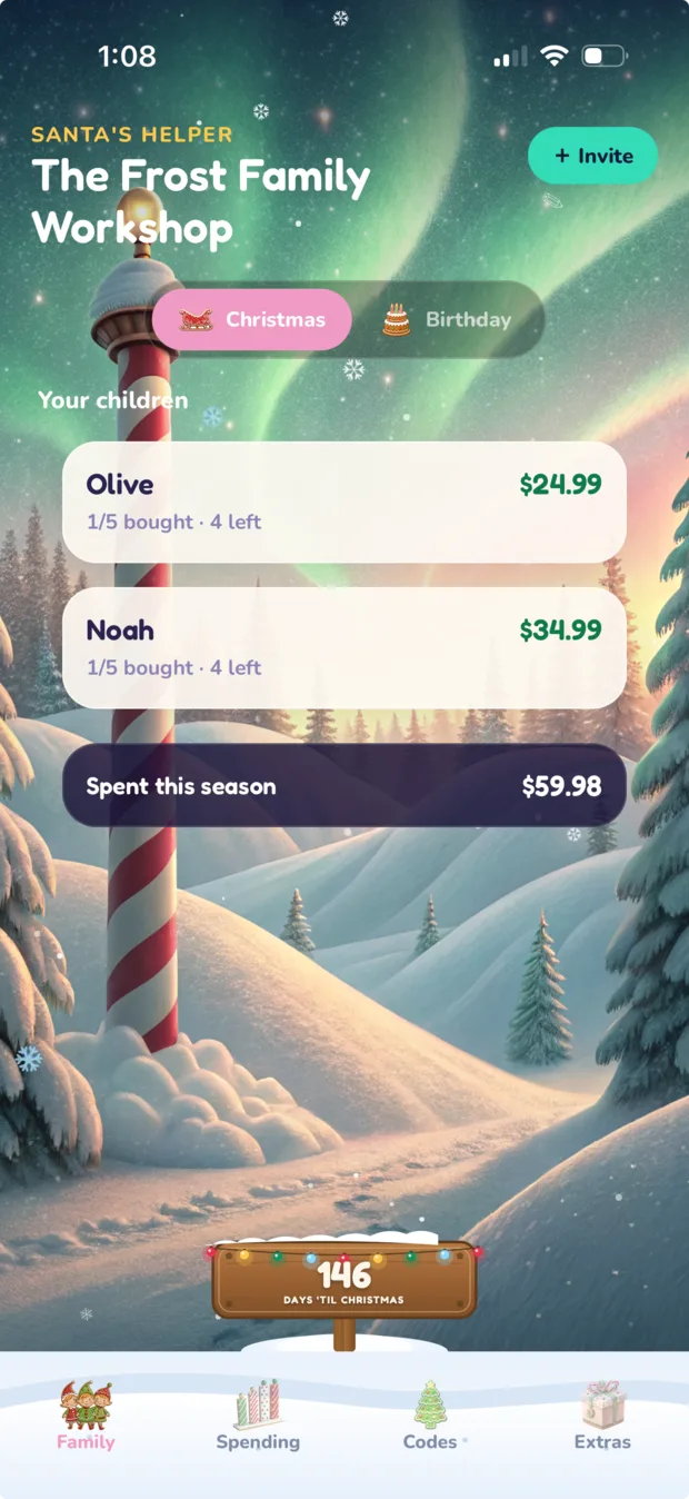 The parent family dashboard